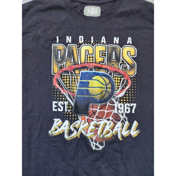 VTG NBA Indiana Pacers T Shirt Black Crewneck Short Sleeve Basketball Sz XL EUC - Picture 2 of 6